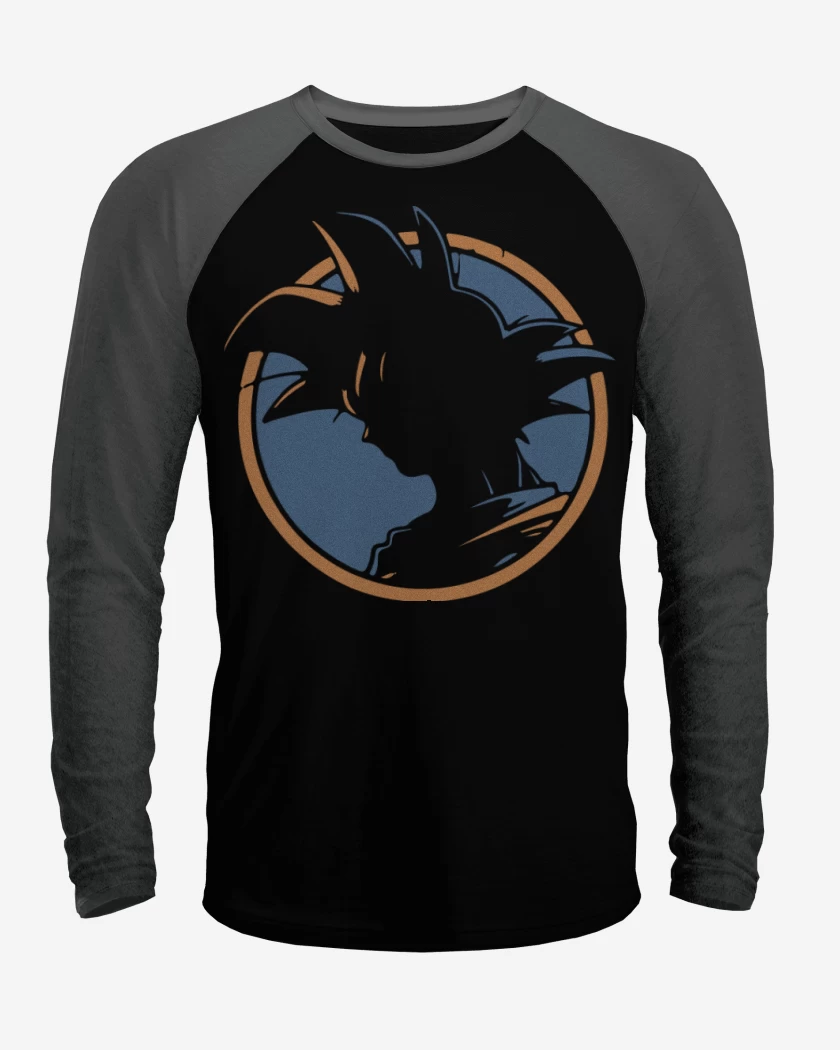 Polera Raglan Negro / Negro Heather de Goku 5