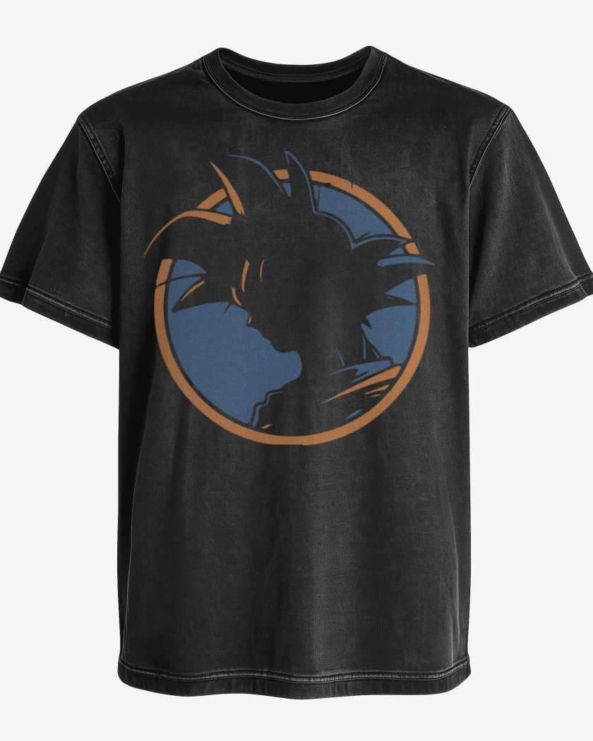 Polera desgastada Negro de Goku 5