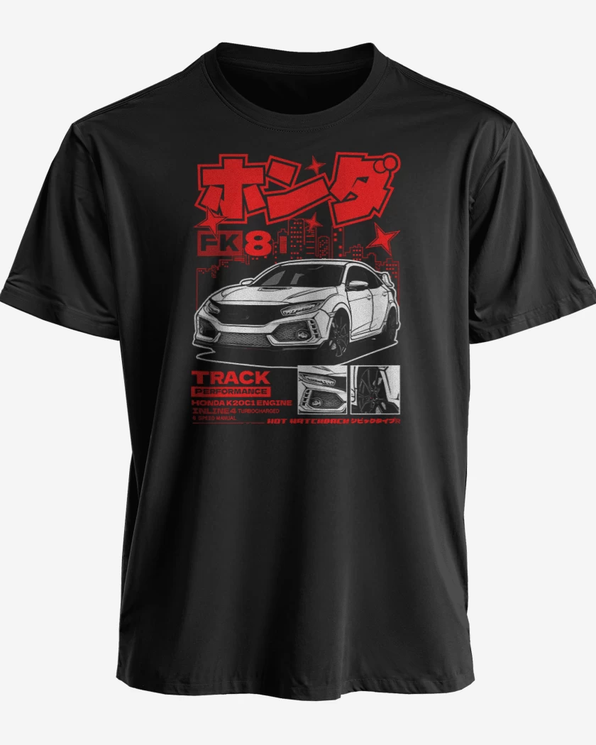 Polera premium Negro de Honda Type R