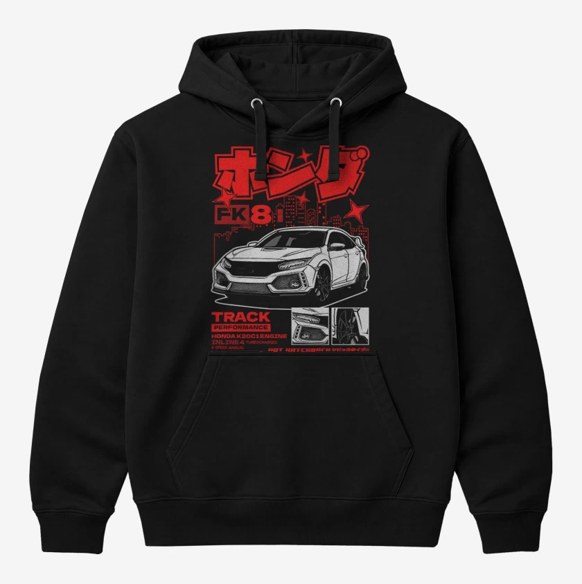 Polerón Canguro Negro de Honda Type R