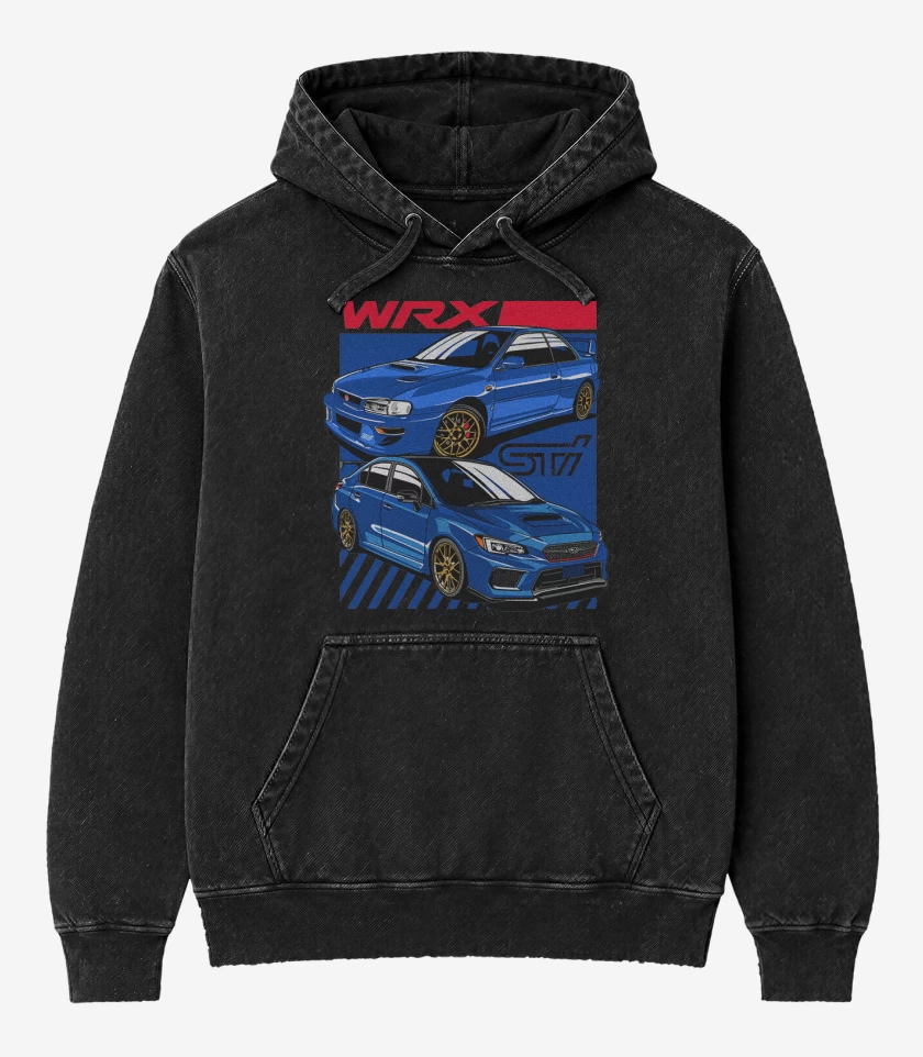 Poleron Canguro Acid Wash Negro de WRX 
