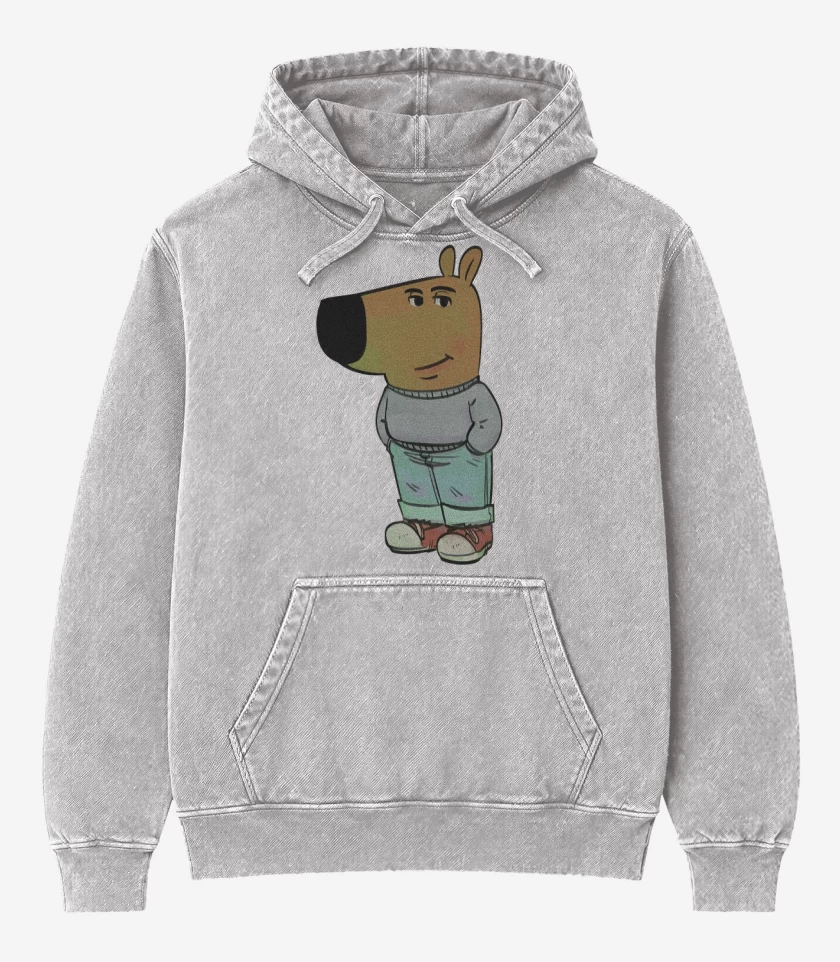 Poleron Canguro Acid Wash Gris Melange de Chill de Cojones