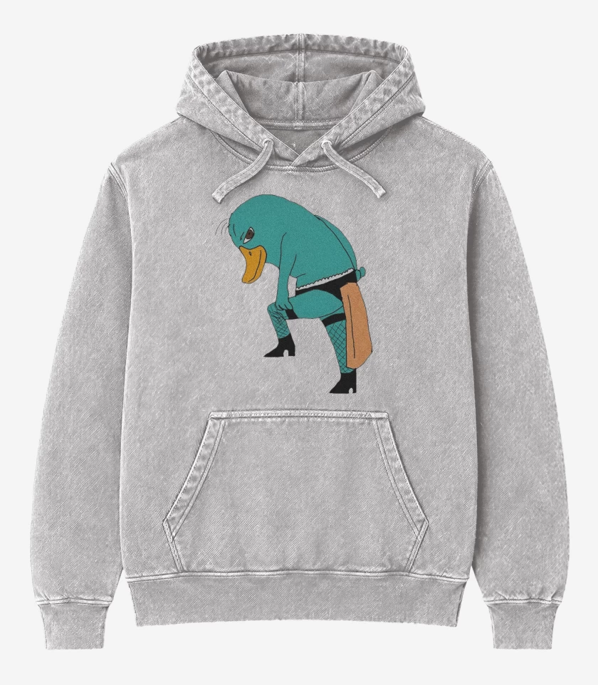 Poleron Canguro Acid Wash Gris Melange de Perry El OrtitoRico