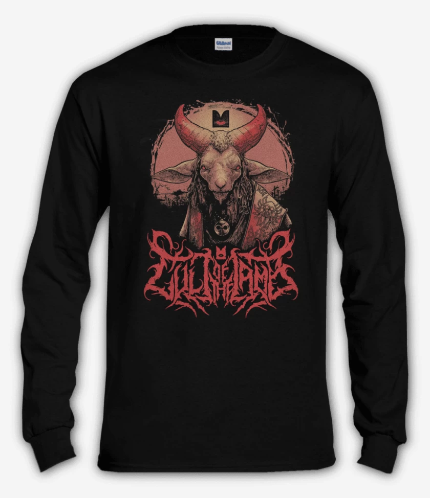 Polera manga larga Negro de Cult of the Lamb Unholy Lamb