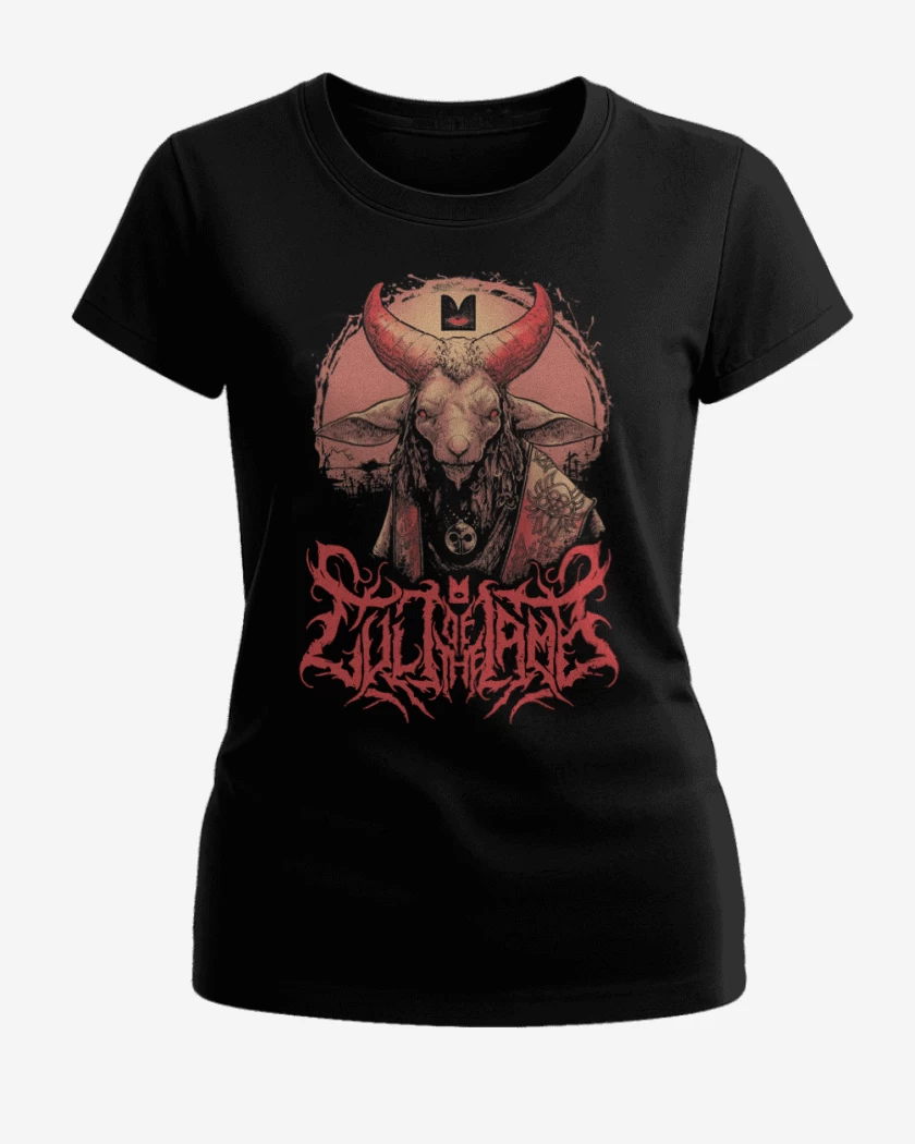 Polera de Mujer Negro de Cult of the Lamb Unholy Lamb