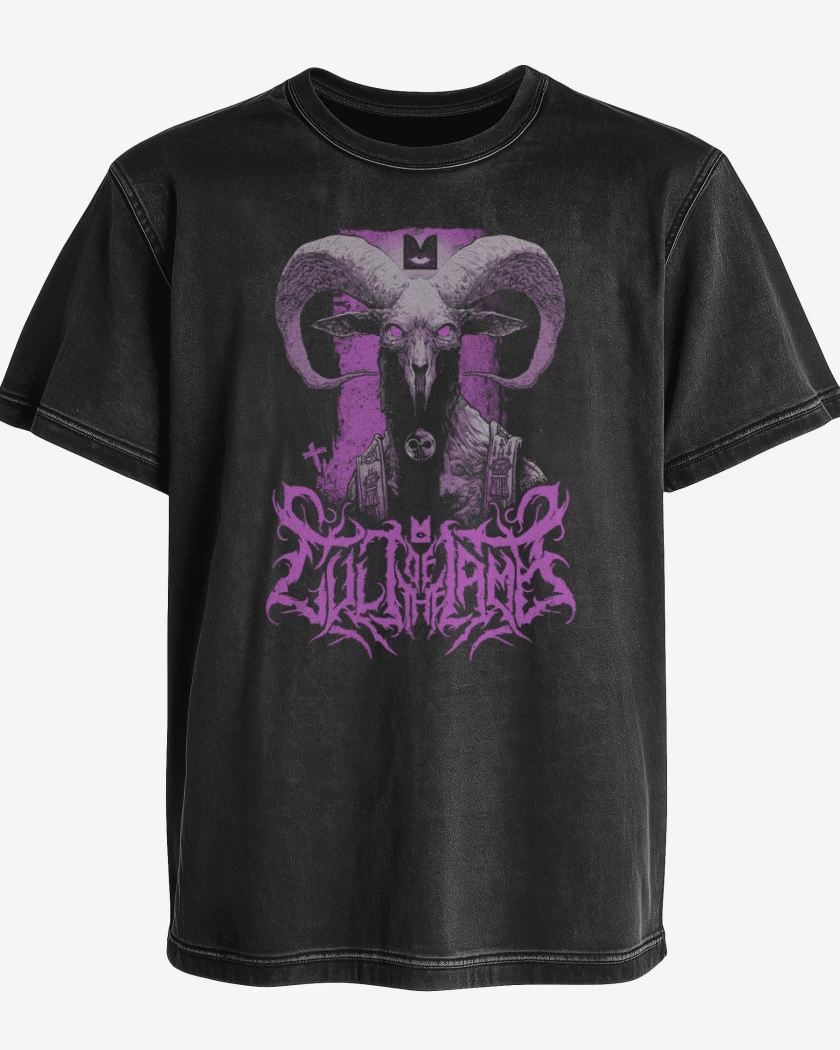 Polera desgastada Negro de Cult of the Lamb Unholy Goat