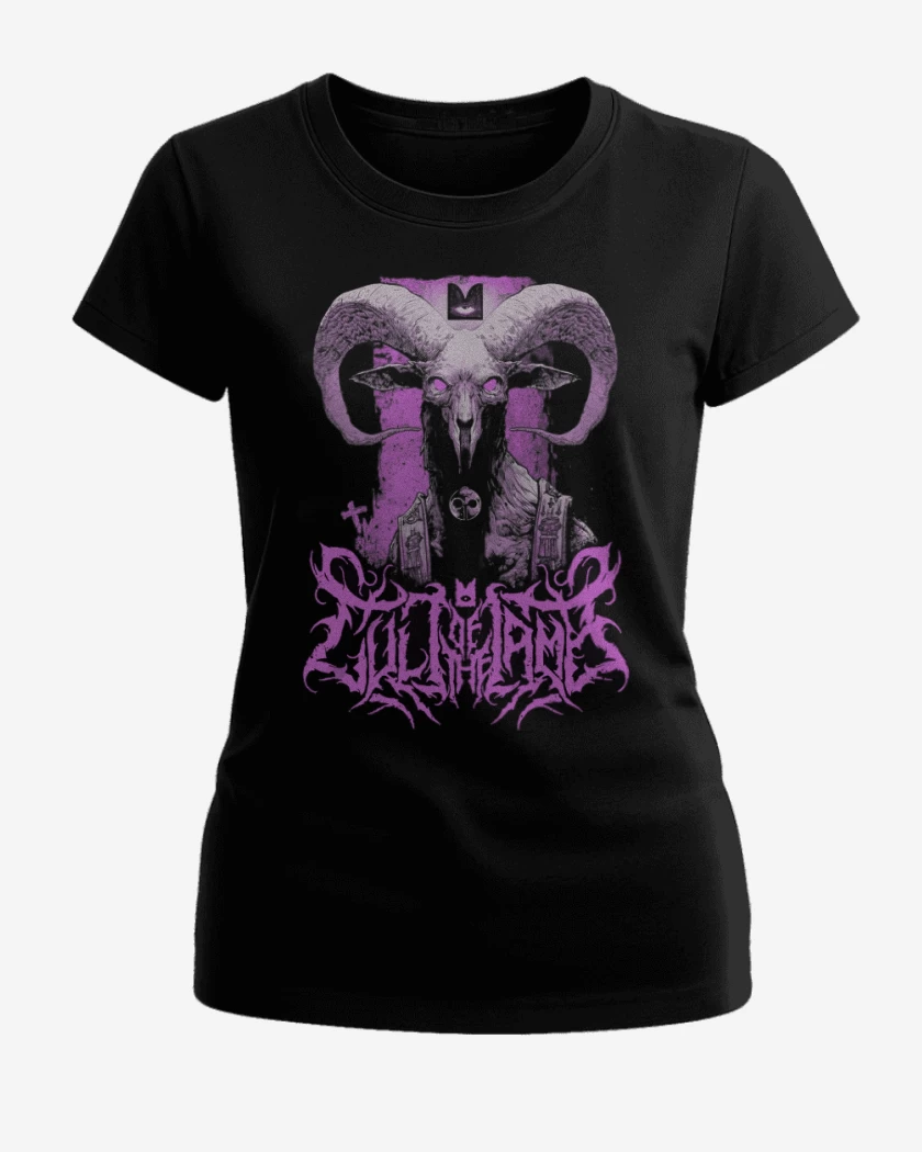 Polera de Mujer Negro de Cult of the Lamb Unholy Goat