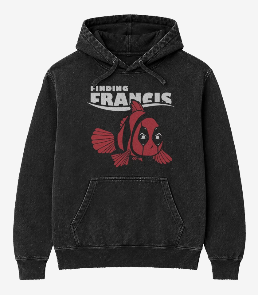 Poleron Canguro Acid Wash Negro de Finding franci