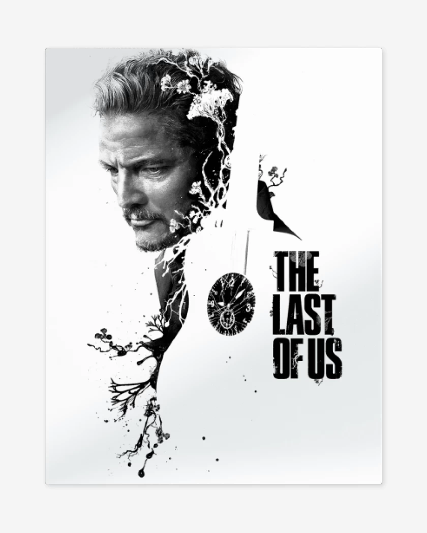 Print metalico Blanco de The Last of Us Joel