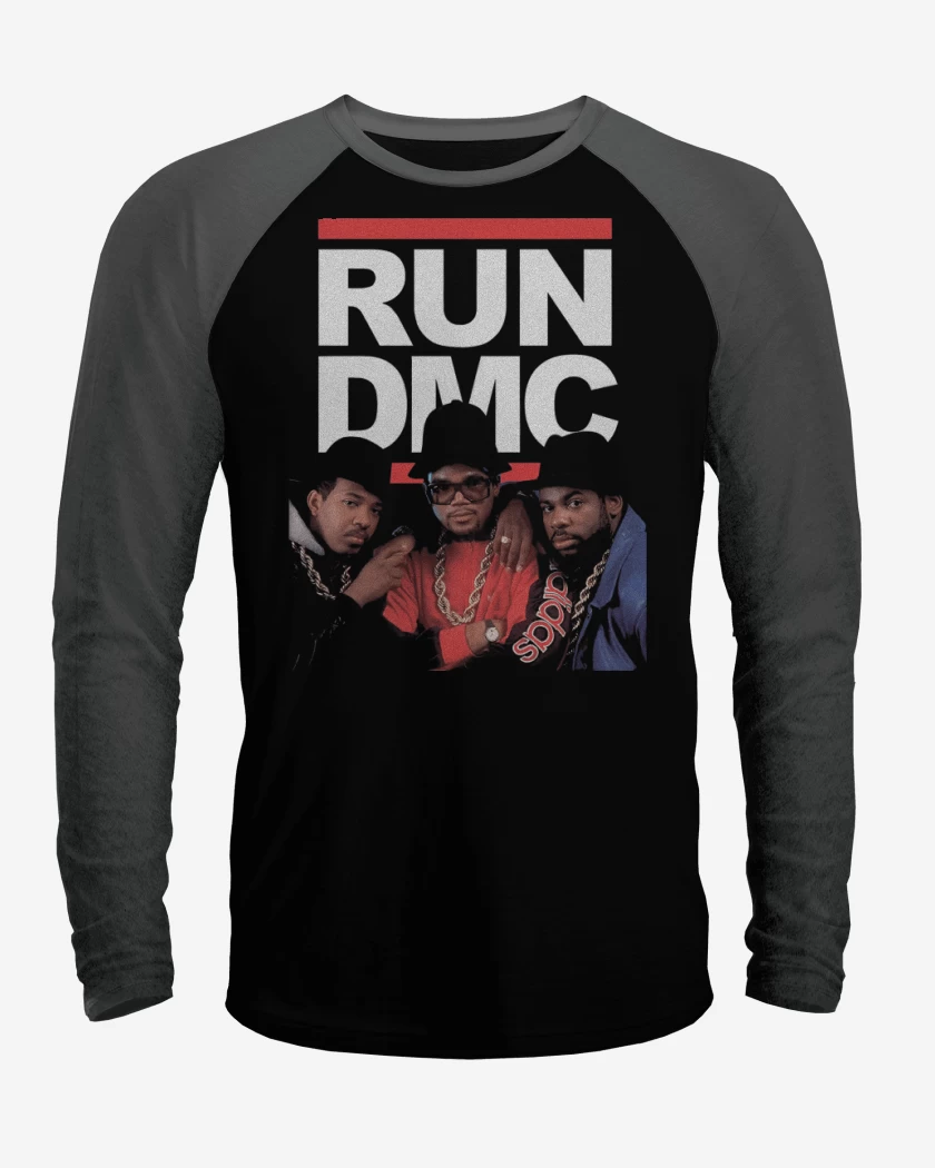 Polera Raglan Negro / Negro Heather de RUNDMC