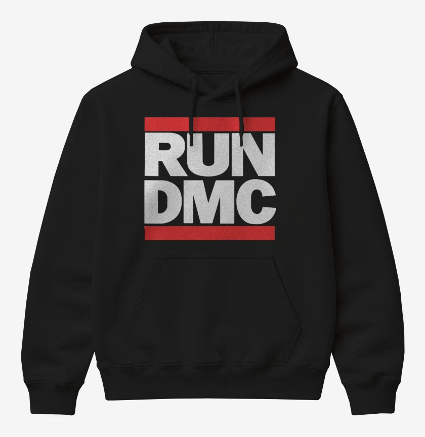 Poleron Canguro básico Negro de RUNDMC LOGO