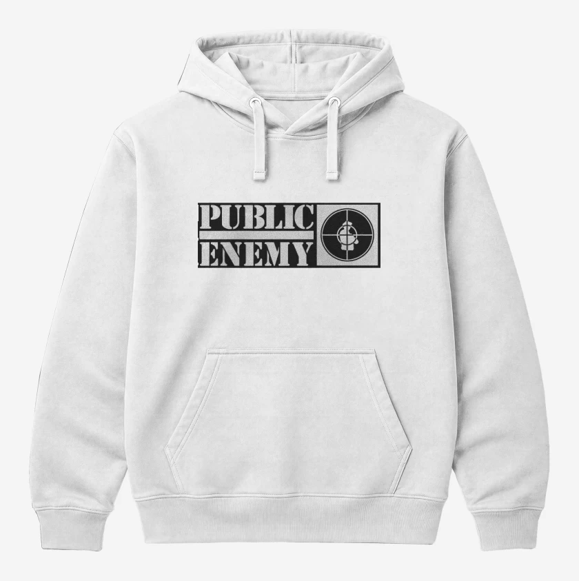 Polerón Canguro Blanco de Public Enemy