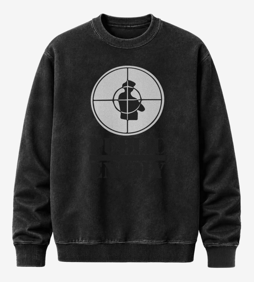 Poleron Polo Acid Wash Negro de Public Enemy II