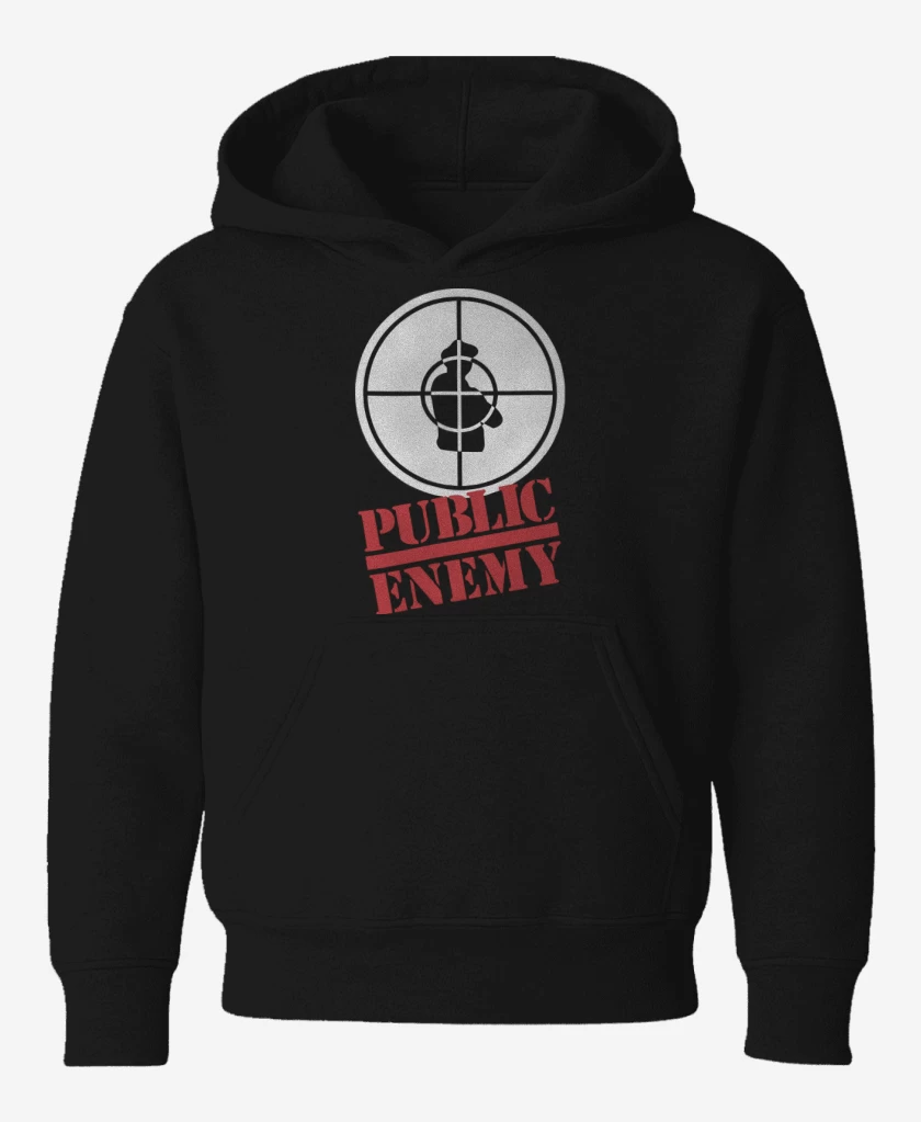 Poleron de niño Negro de Public Enemy Logo