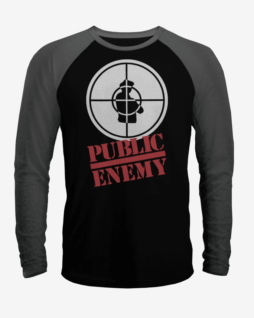 Polera Raglan Public Enemy Logo