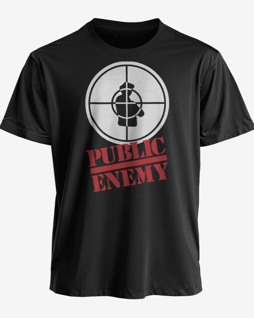 Polera premium Negro de Public Enemy Logo