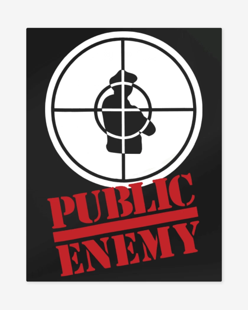 Print metalico Negro de Public Enemy Logo