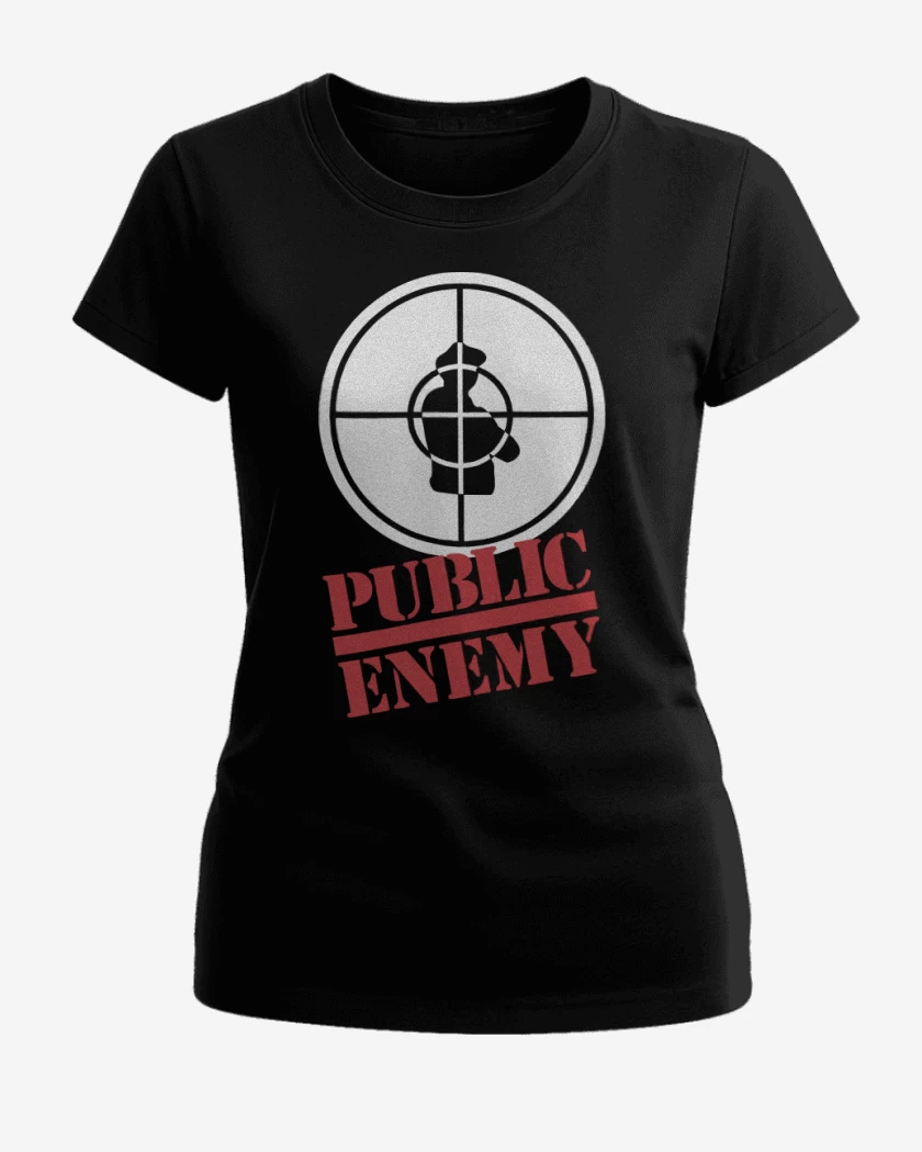 Polera de Mujer Negro de Public Enemy Logo