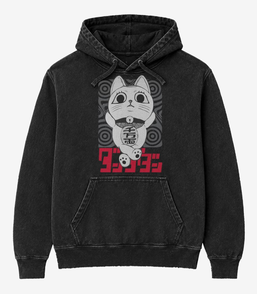 Poleron Canguro Acid Wash Negro de Dandadan Turbo Granny