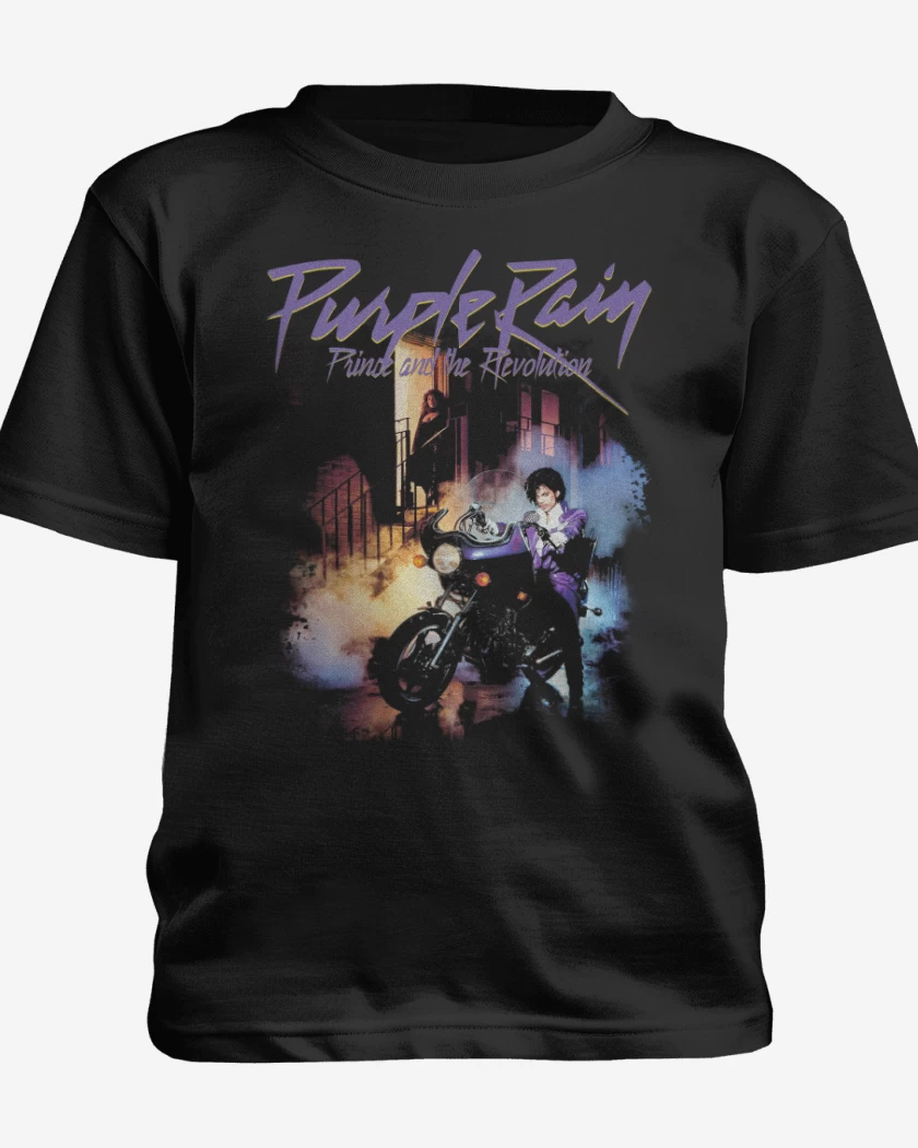 Polera de niño Negro de Prince Purple Rain