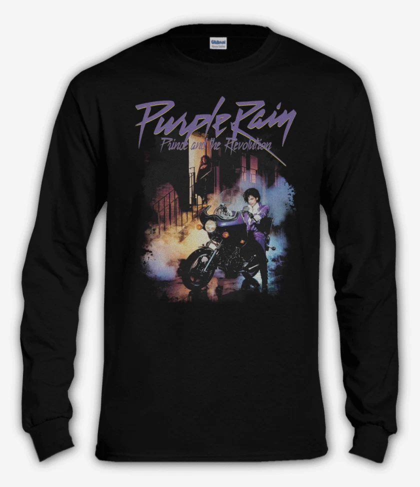 Polera manga larga Negro de Prince Purple Rain