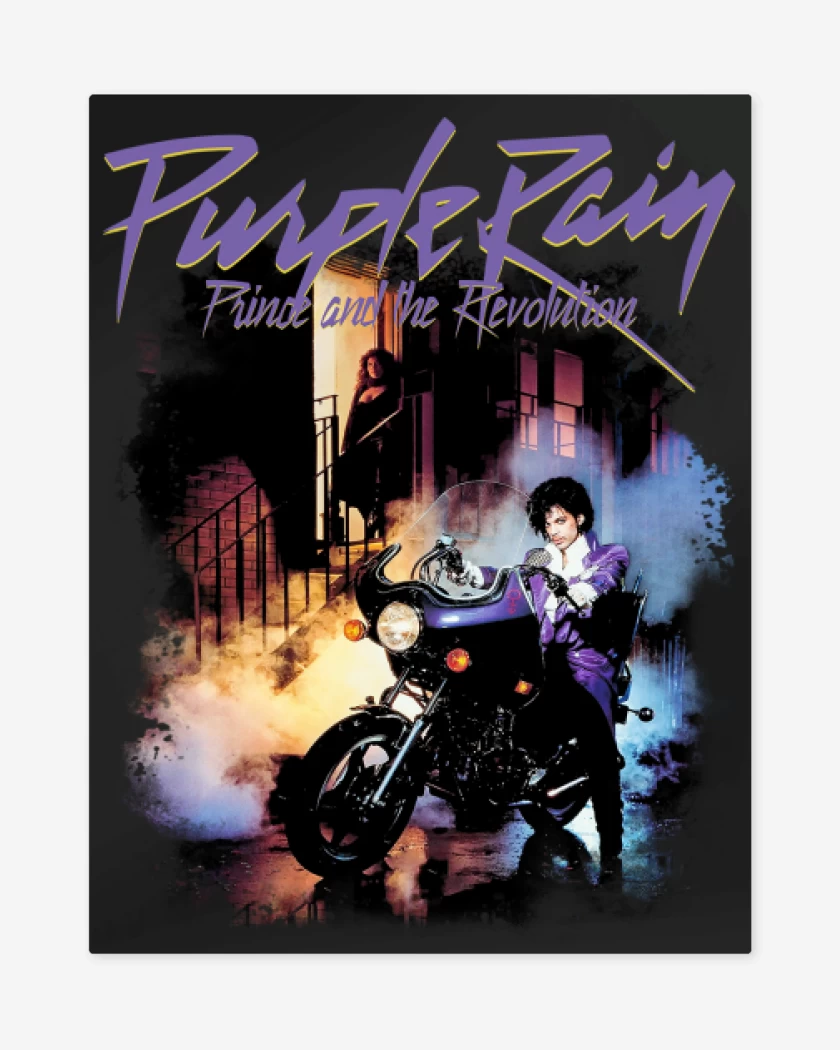 Print metalico Negro de Prince Purple Rain