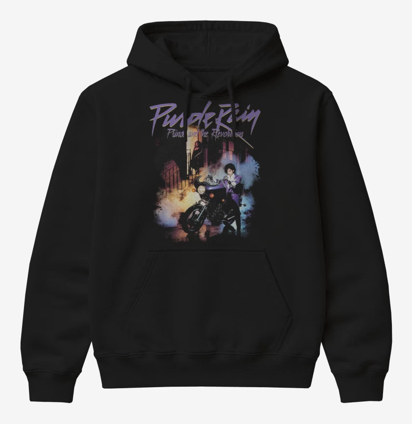 Poleron Canguro básico Negro de Prince Purple Rain