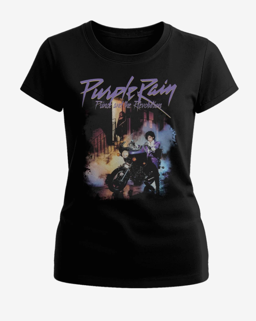 Polera de Mujer Negro de Prince Purple Rain