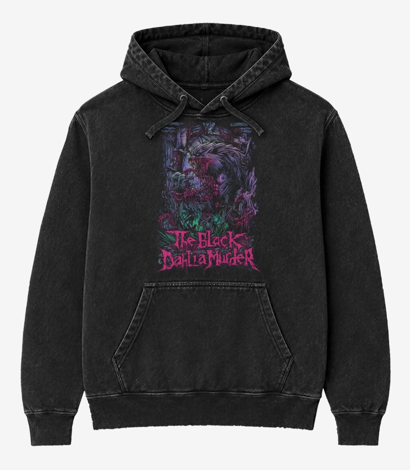 Poleron Canguro Acid Wash Negro de The Black Dahlia Murder Beast