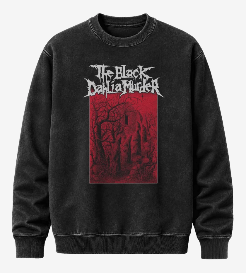 Poleron Polo Acid Wash Negro de The Black Dahlia Murder Forest
