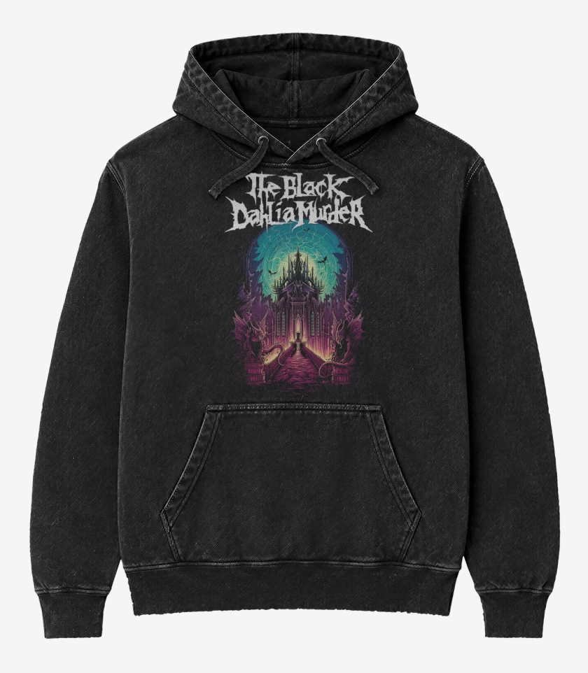 Poleron Canguro Acid Wash Negro de TBDM Nocturnal