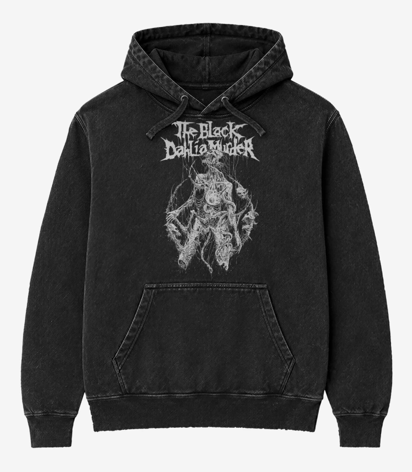 Poleron Canguro Acid Wash Negro de The Black Dahlia Murder Corpse