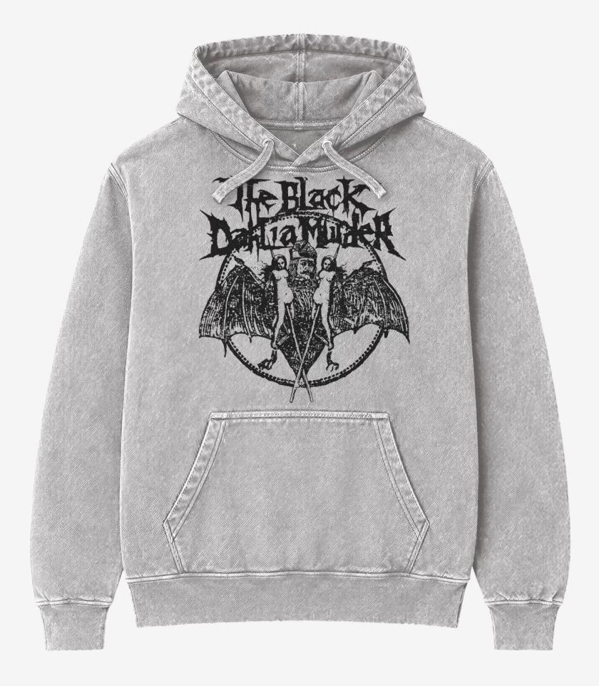 Poleron Canguro Acid Wash Gris Melange de The Black Dahlia Murder Vlad Tepes