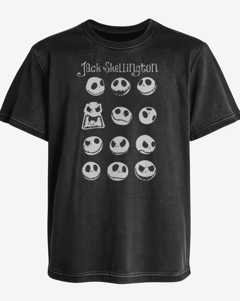 Polera desgastada Negro de Jakc faces