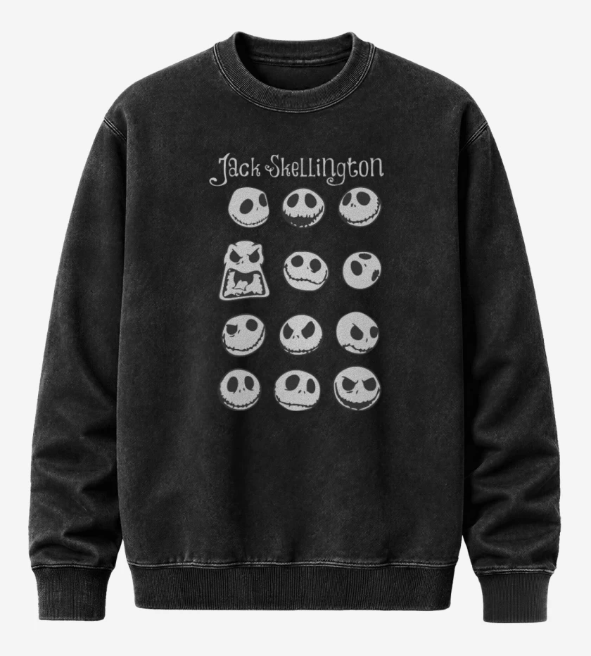 Poleron Polo Acid Wash Negro de Jakc faces