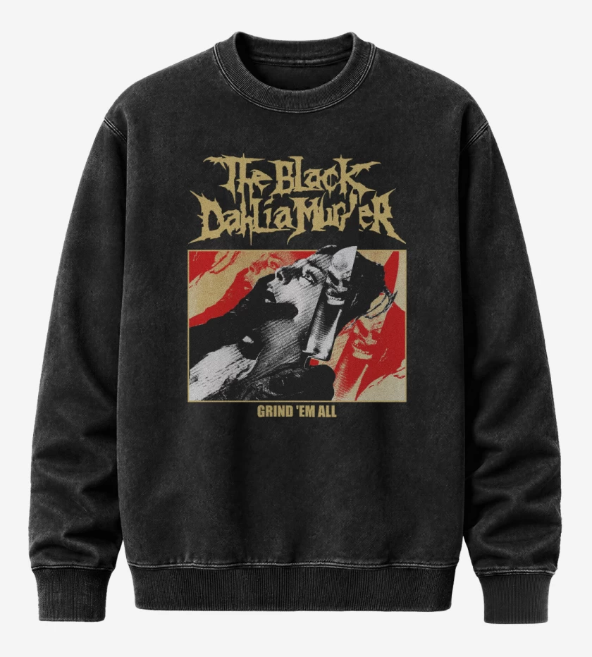 Poleron Polo Acid Wash Negro de The Black Dahlia Murder Grind Em All