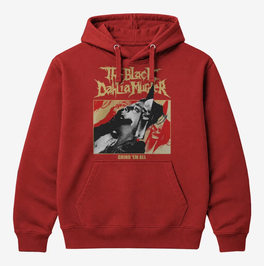 Polerón Canguro Rojo de The Black Dahlia Murder Grind Em All