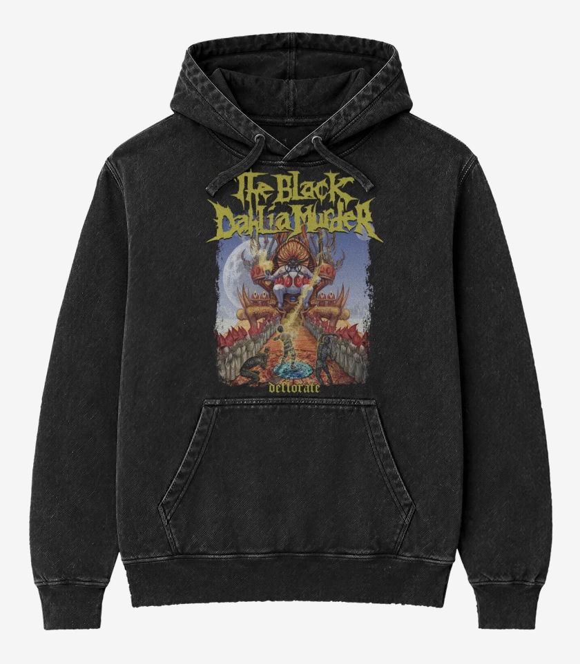 Poleron Canguro Acid Wash Negro de The Black Dahlia Murder Deflorate