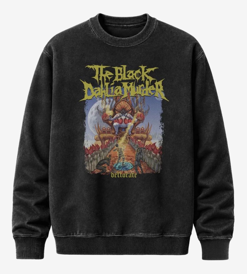 Poleron Polo Acid Wash Negro de The Black Dahlia Murder Deflorate