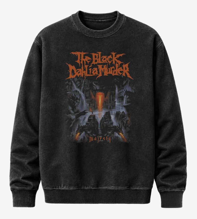 Poleron Polo Acid Wash Negro de The Black Dahlia Murder Majesty