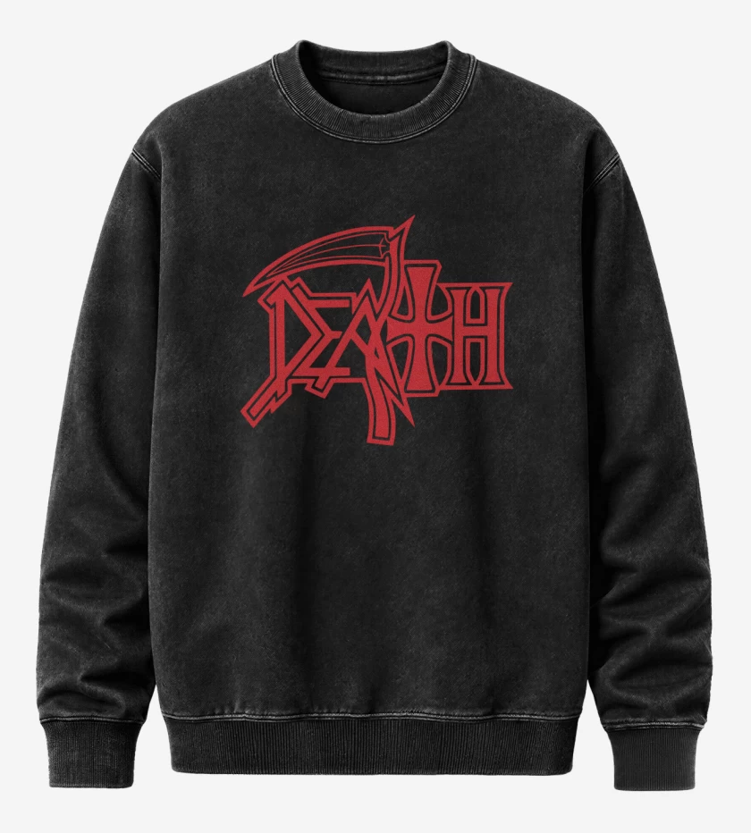Poleron Polo Acid Wash Negro de Death Logo I