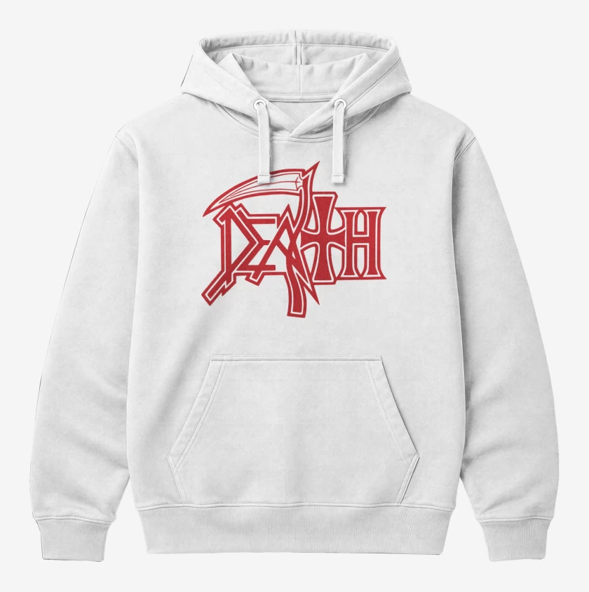 Polerón Canguro Blanco de Death Logo I