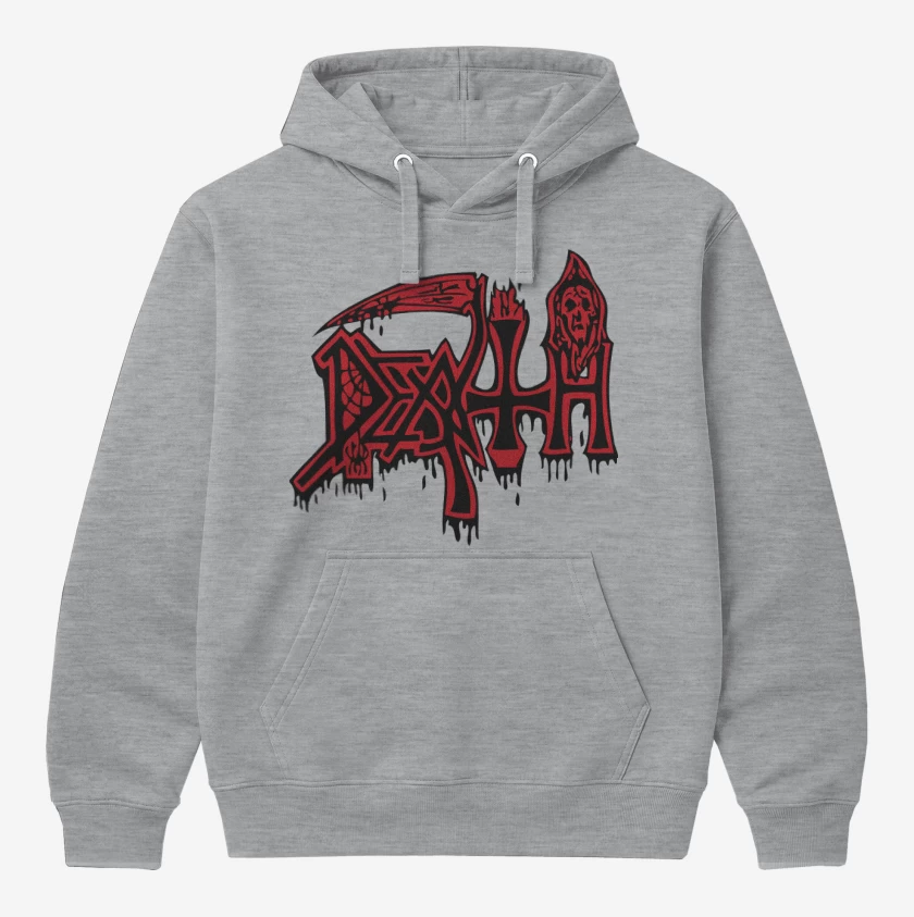 Polerón Canguro Gris Melange de Death Logo II