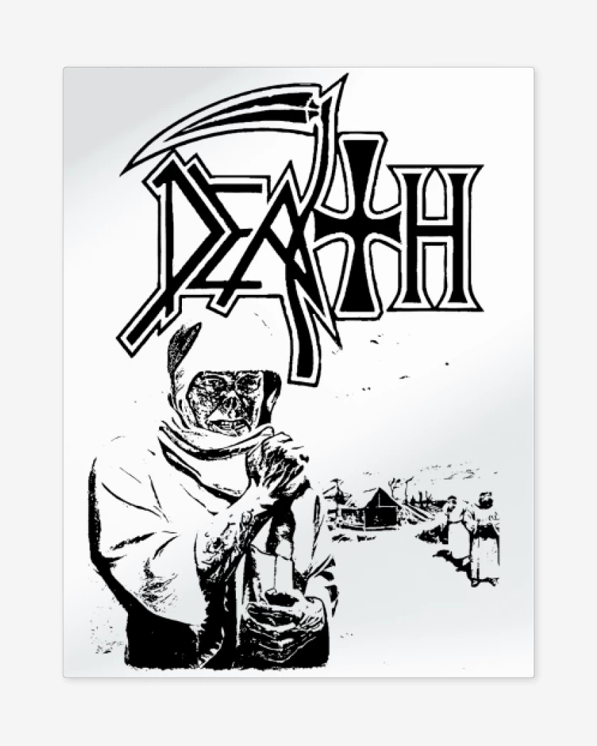 Print metalico Blanco de Death Leprosy BN