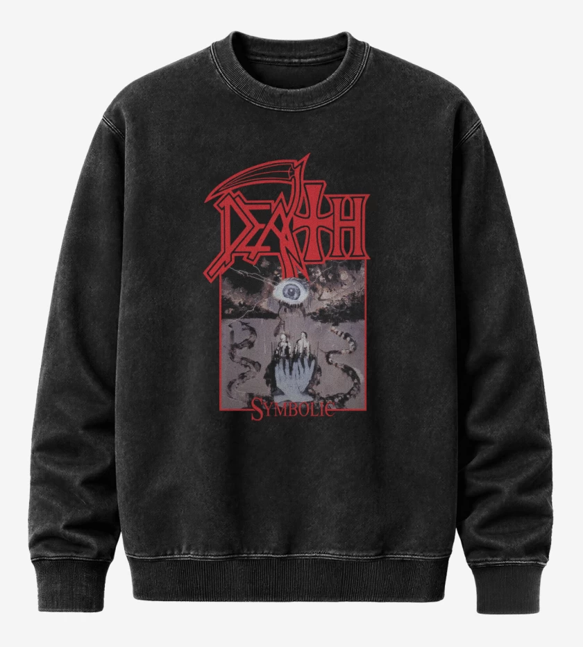 Poleron Polo Acid Wash Negro de Death Symbolic v2