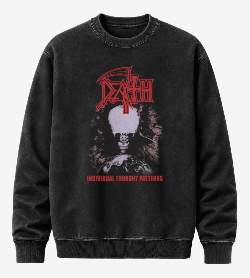 Poleron Polo Acid Wash Negro de Death Individual Thought Patterns