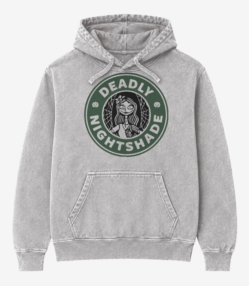 Poleron Canguro Acid Wash Gris Melange de Deadly