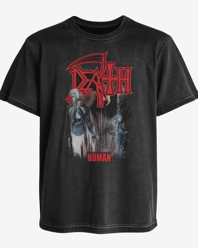 Polera desgastada Negro de Death Human