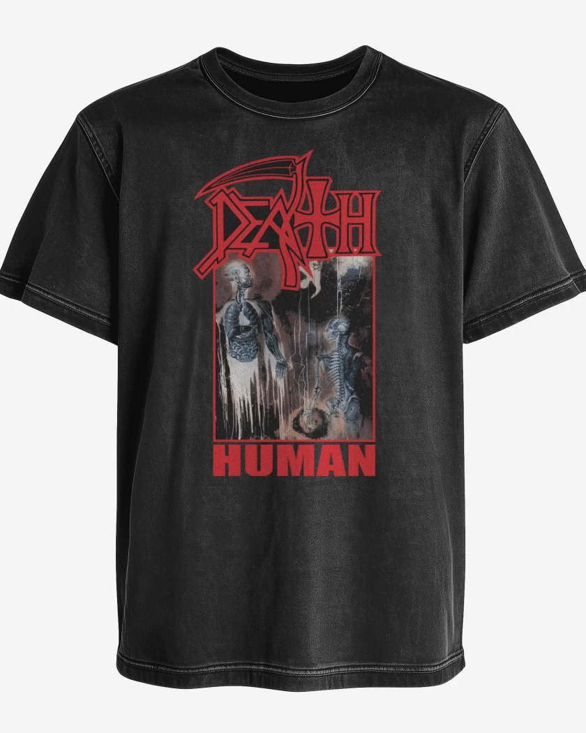Polera desgastada Negro de Death Human v2