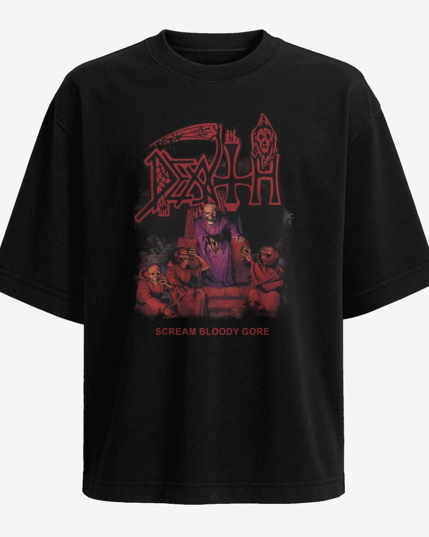 Polera Oversize Death Scream Bloody Gore 